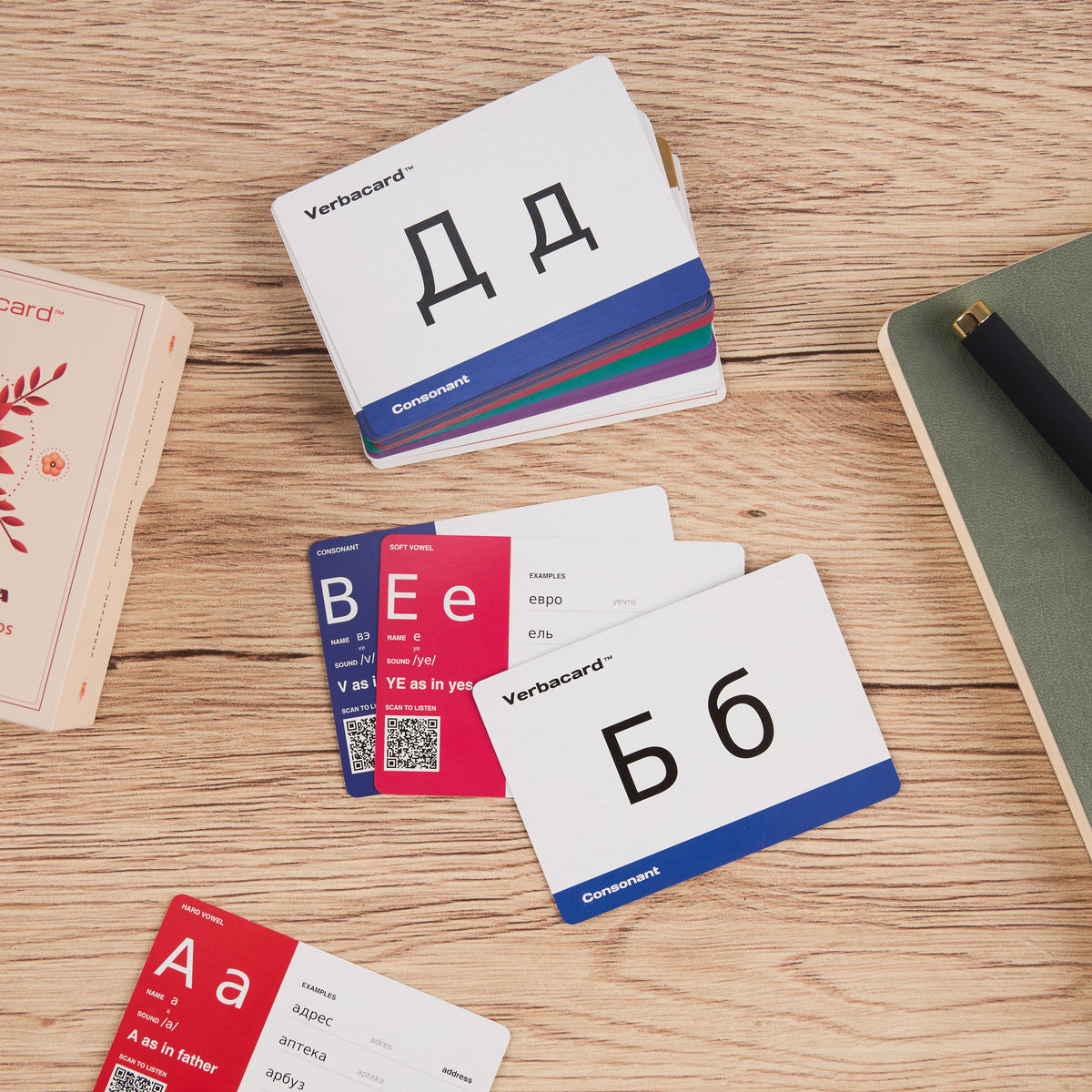 Russian Alphabet Flashcards: Print & Cursive Cyrillic with Audio