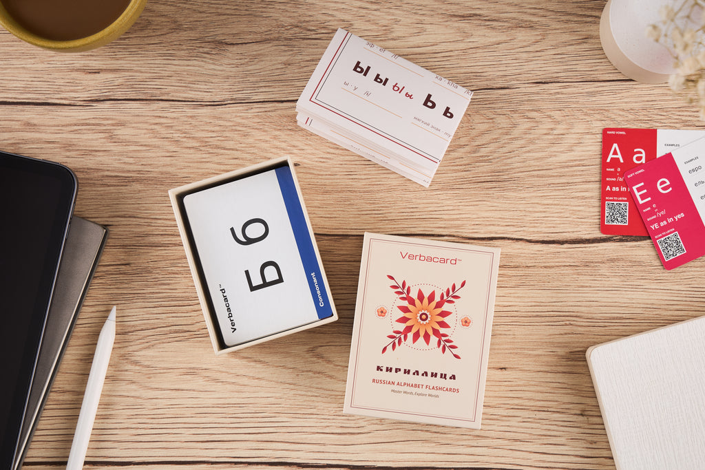 Russian Alphabet Flashcards: Print & Cursive Cyrillic with Audio
