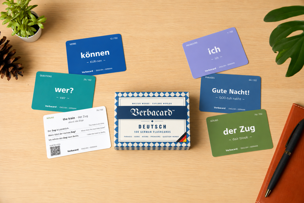German Flashcards with Audio: 100 Essential Words & Phrases